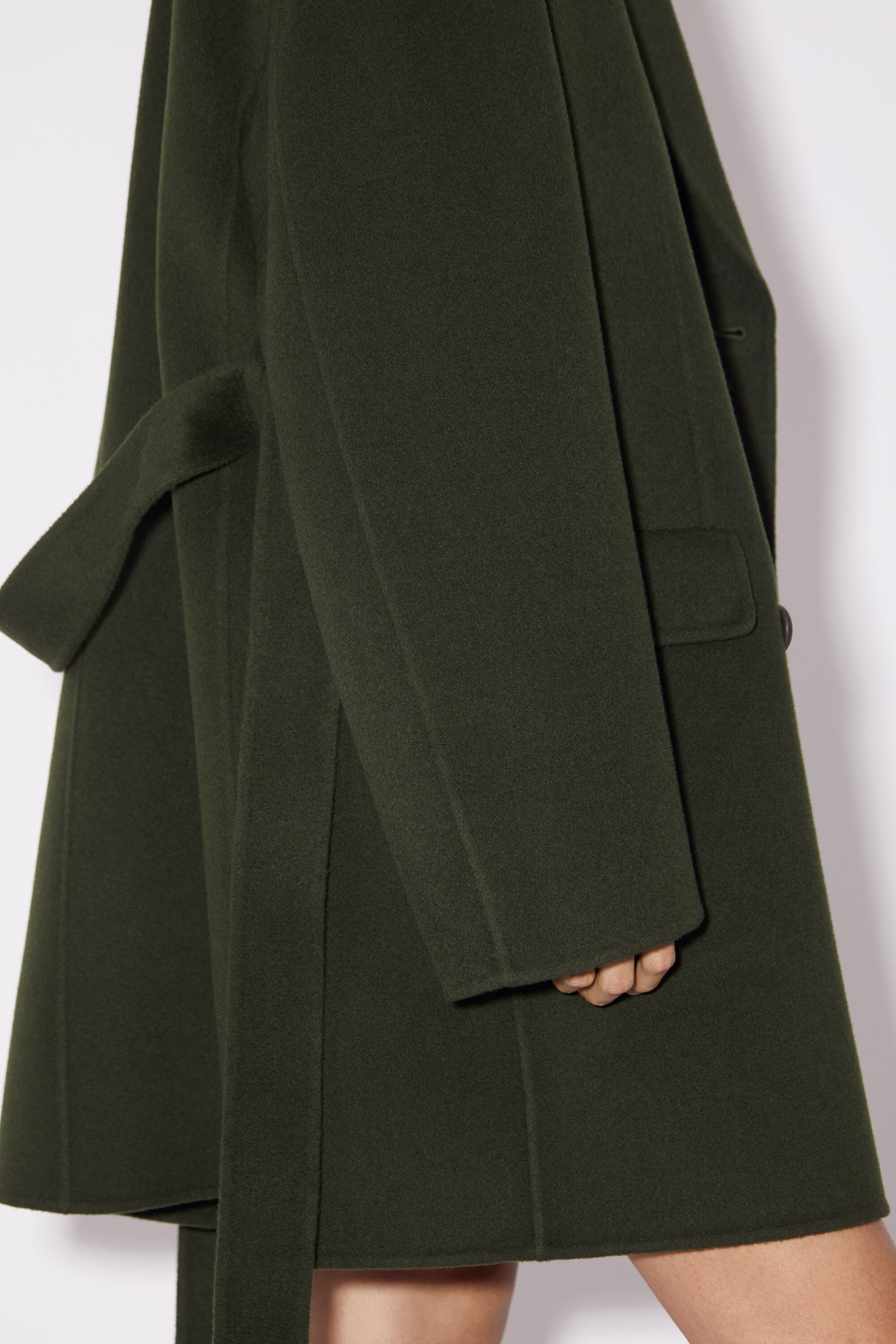 Double-breasted belted jacket - Forest green - 5