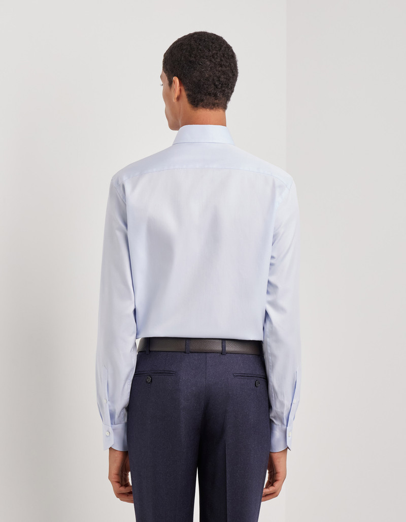 LIGHT BLUE COTTON TWILL SHIRT WITH BUTTON-DOWN COLLAR 3