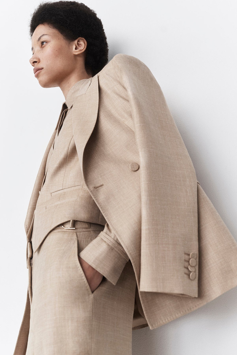 GABRIELA HEARST Coleridge Vest in Hay Virgin Wool and Silk Linen outlook