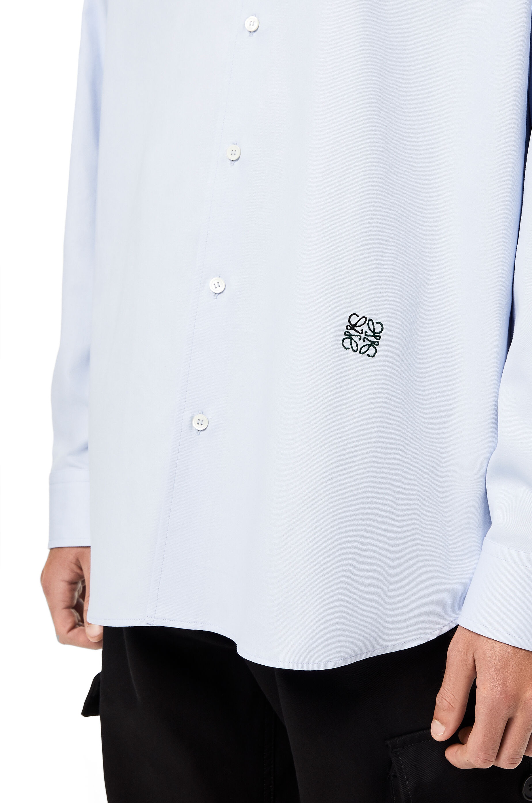 Anagram embroidered oversize shirt in cotton - 5