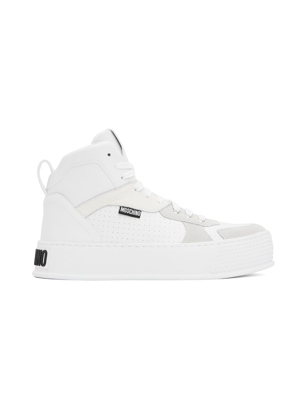 White Bumps & Stripes High-Top Sneakers - 1