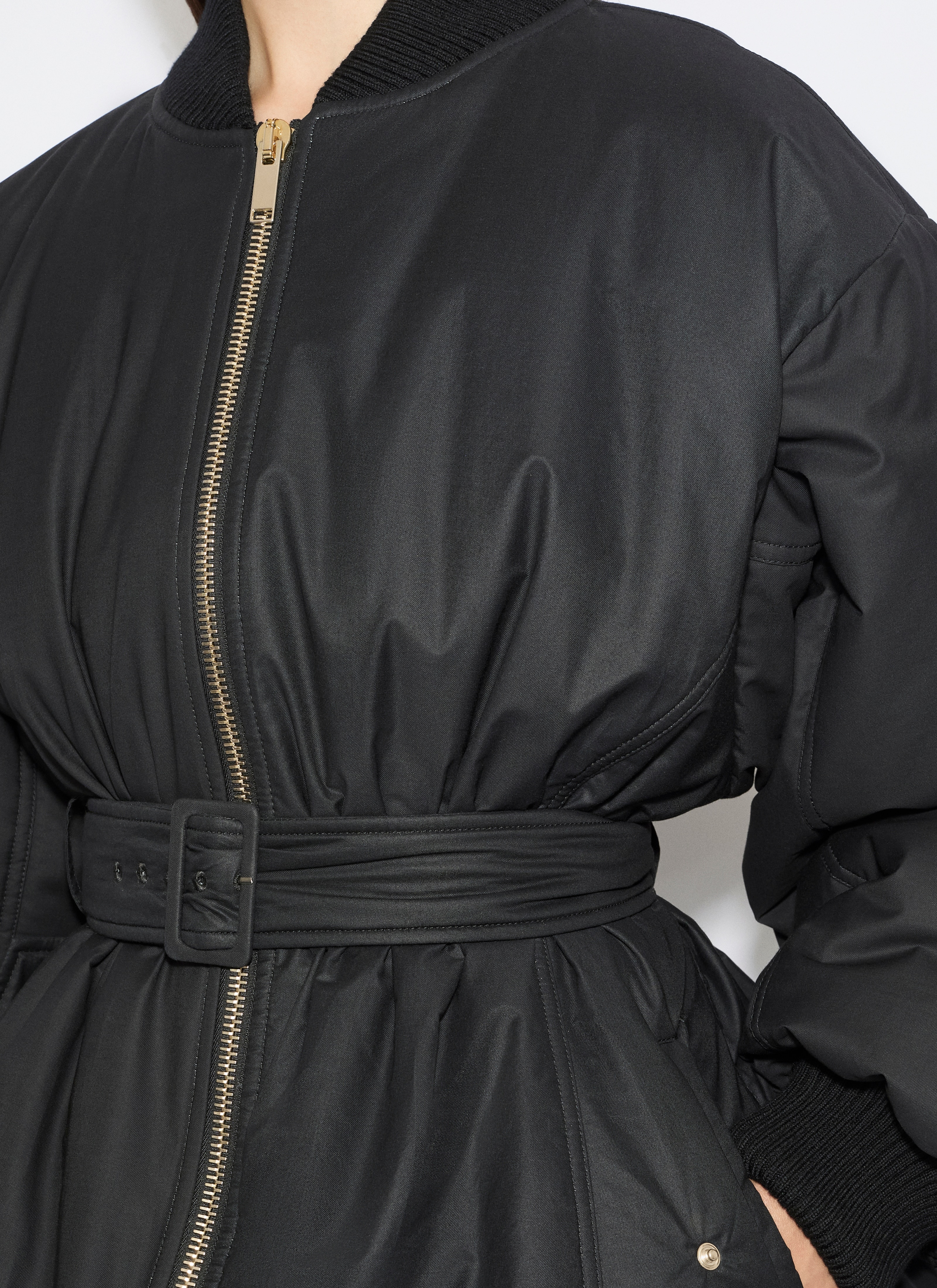COTTON BELTED BOMBER JACKET - 5