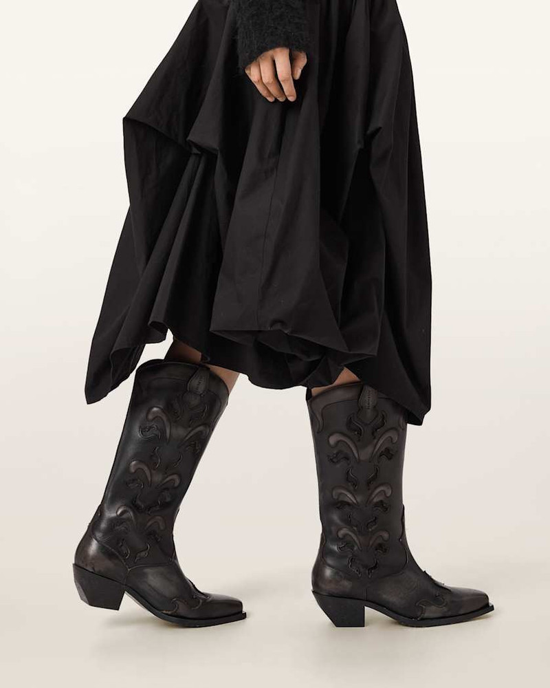 ALLSAINTS DOLLY WESTERN LEATHER BOOTS outlook
