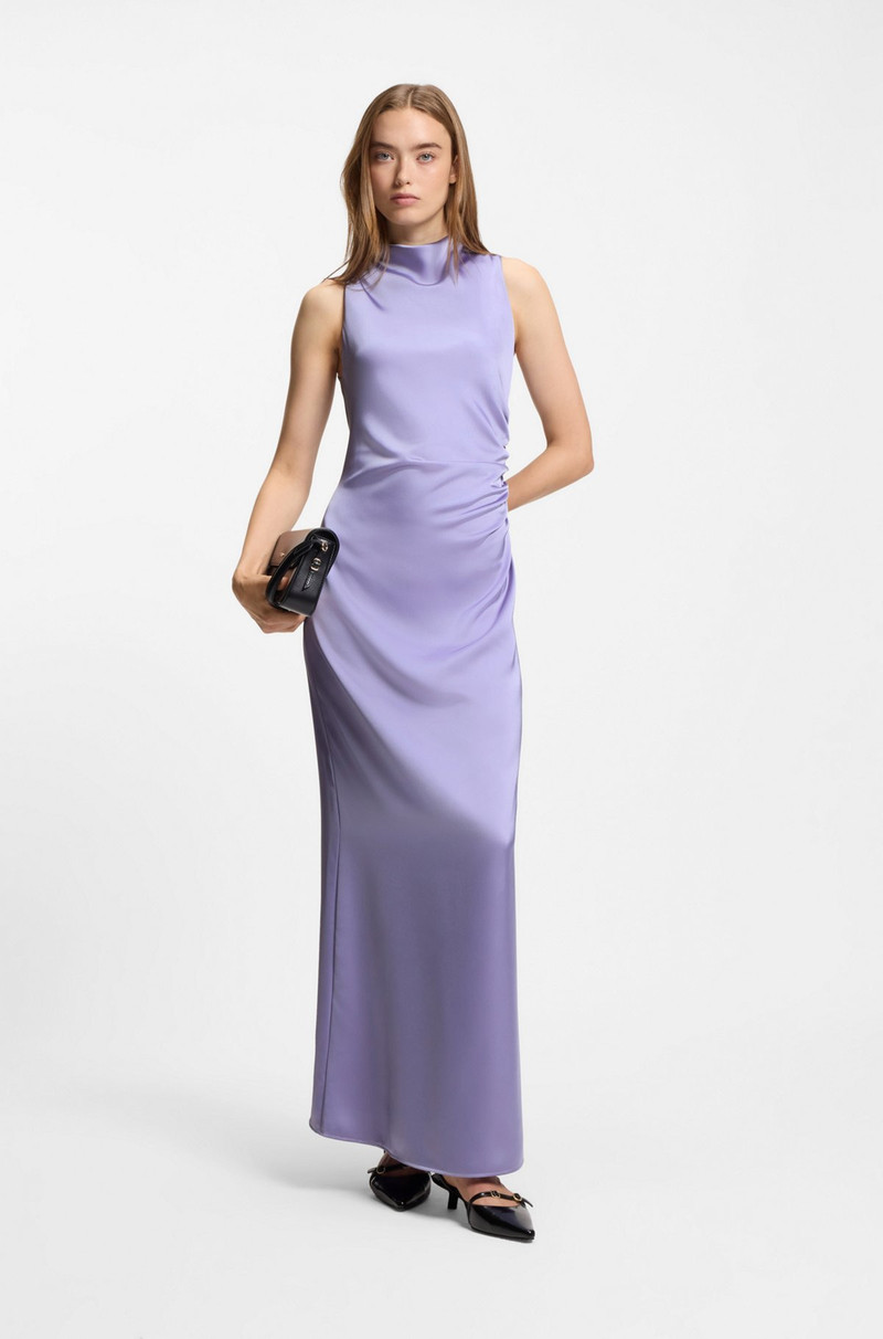 HUGO GATHERED-DETAIL MAXI DRESS IN SATIN outlook