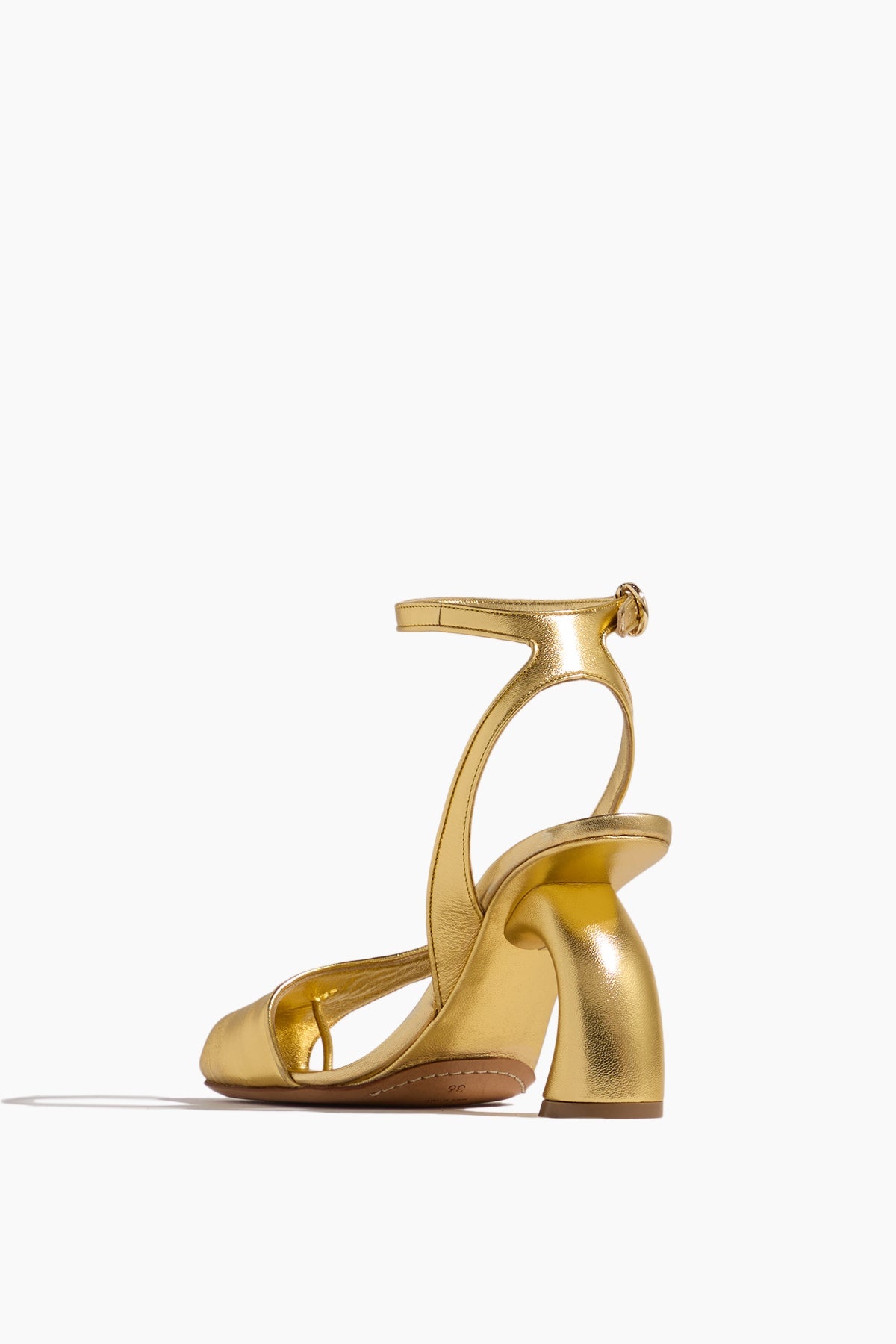 Cutout Thong Pump in Gold - 2