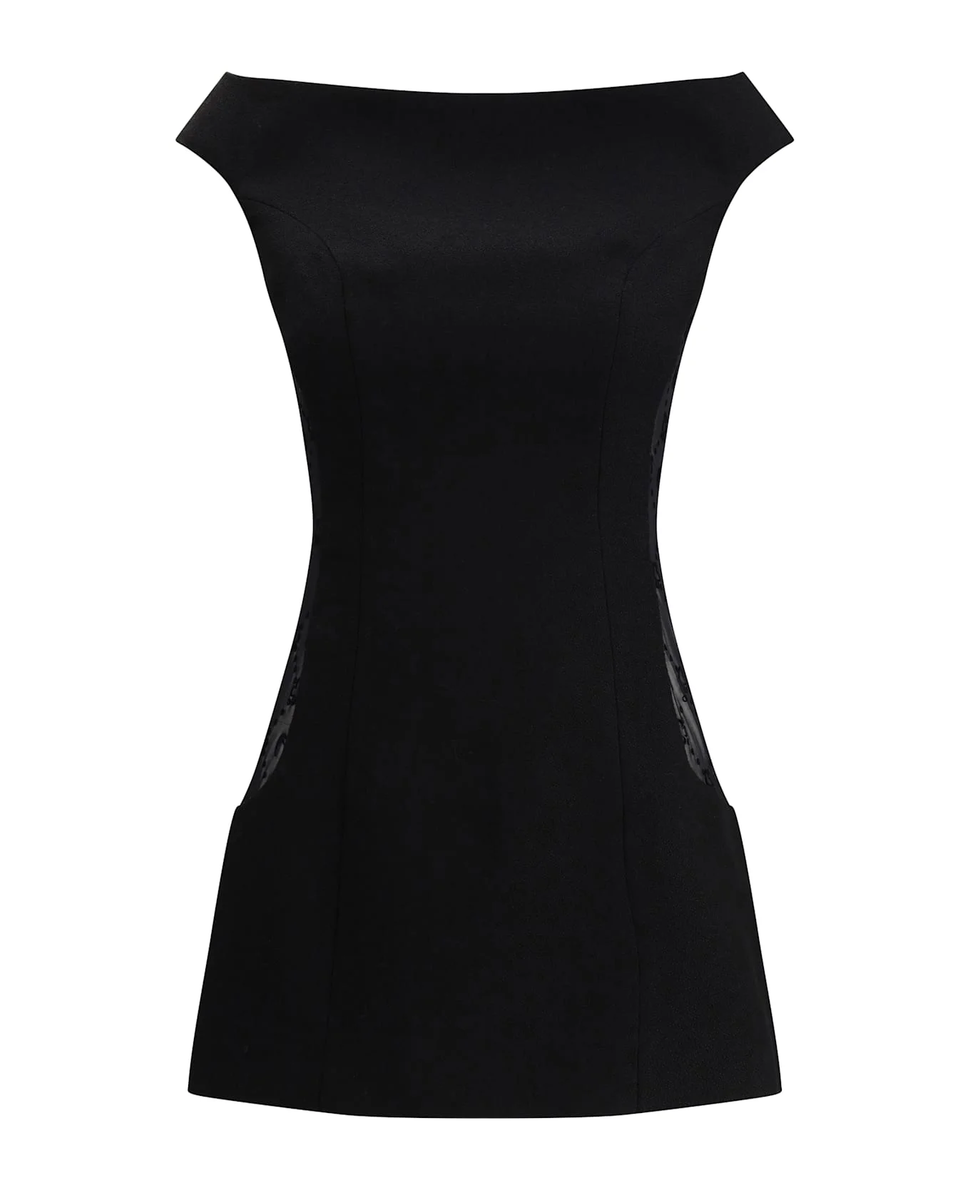 Wool Bouclé Sleeveless Mini Dress - 1