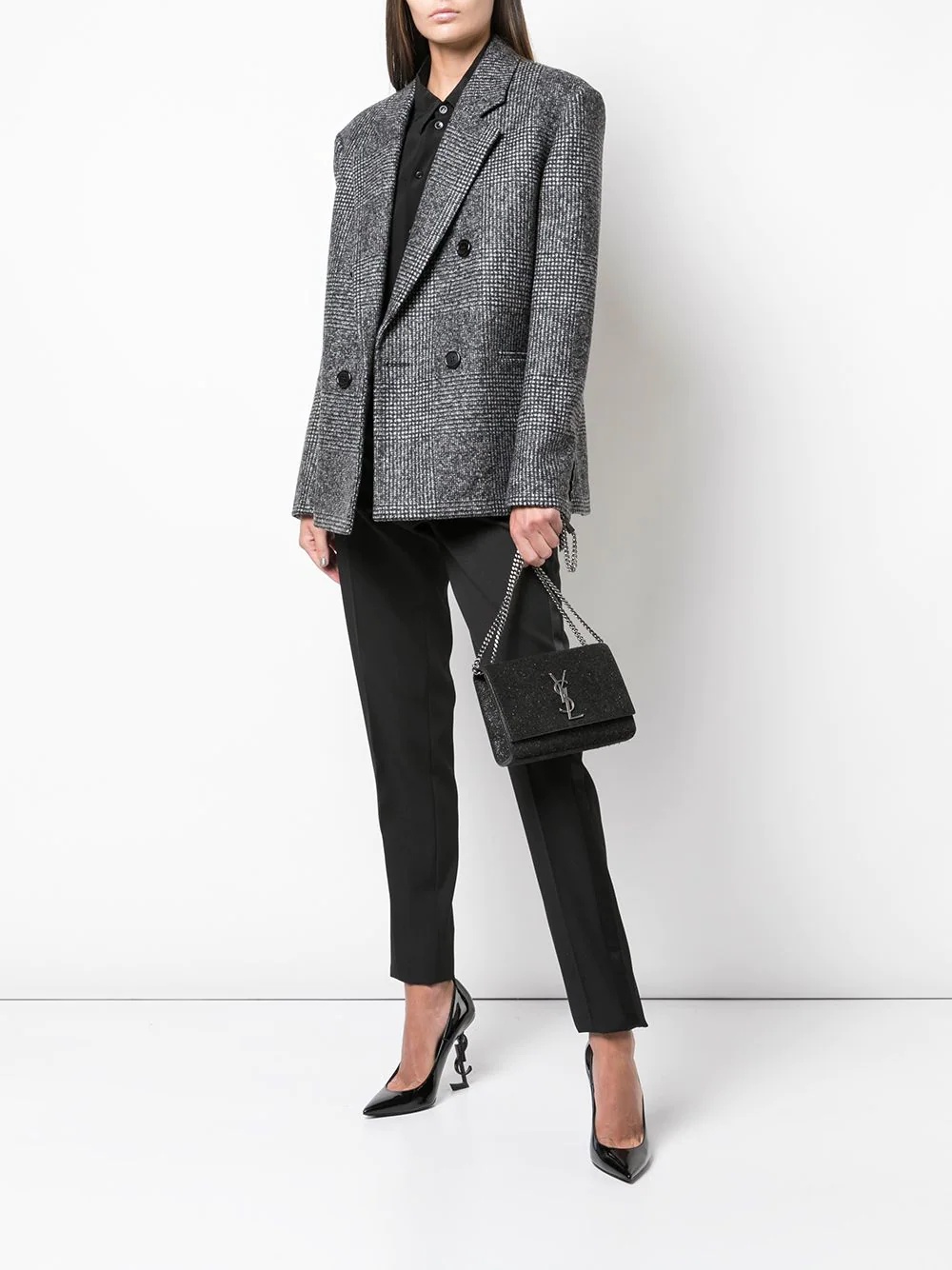 double-breasted tweed blazer - 2
