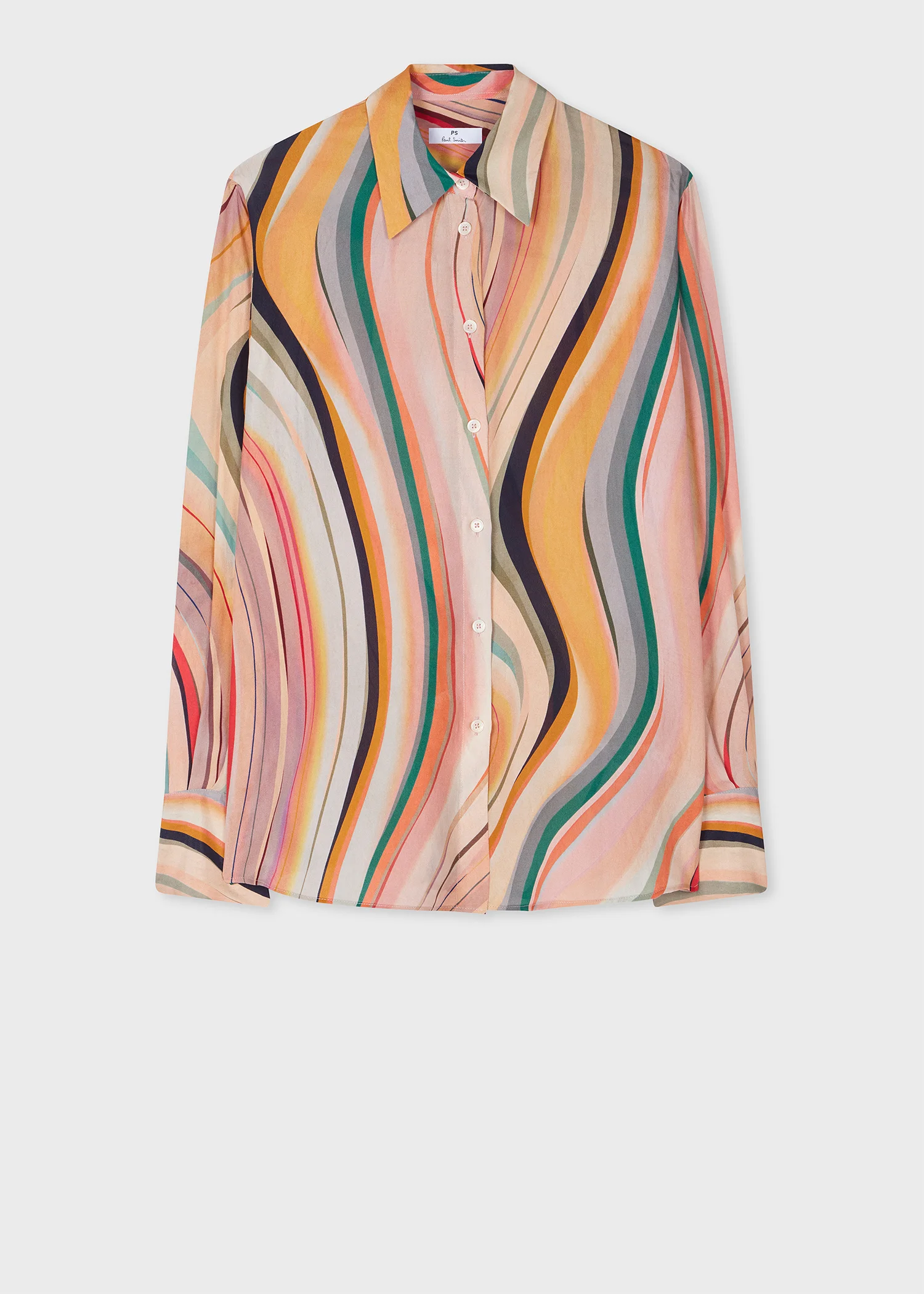 Women's Silk-Blend 'Dusky Swirl' Print Shirt - 1