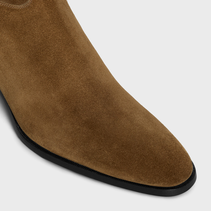 BACK BUCKLE ZIPPED ISAAC BOOT in Suede Calfskin 4