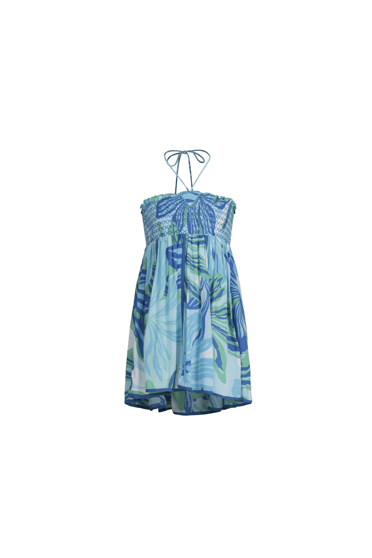 Mini Dress Cycas for girls - Blue Seaweed - 1