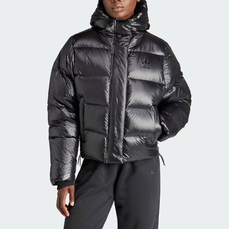 adidas (WMNS) adidas Short Premium Puffer Jacket 'Black' IR7120 outlook