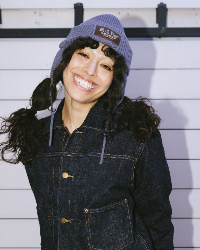 BRAIN DEAD Knitted Ear Flap Beanie - Blue outlook