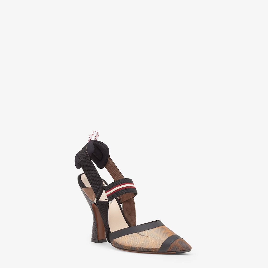 Multicolor tech mesh high-heeled slingbacks - 2