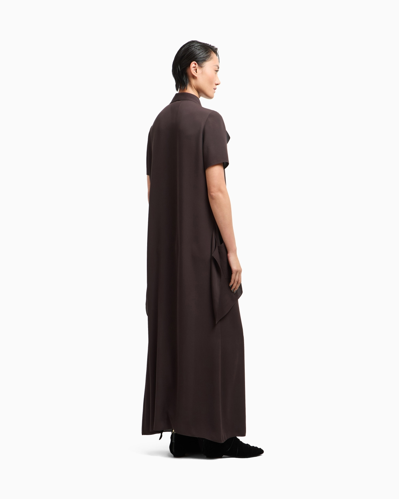 LONG TRIPLE SILK GEORGETTE DRESS - 3