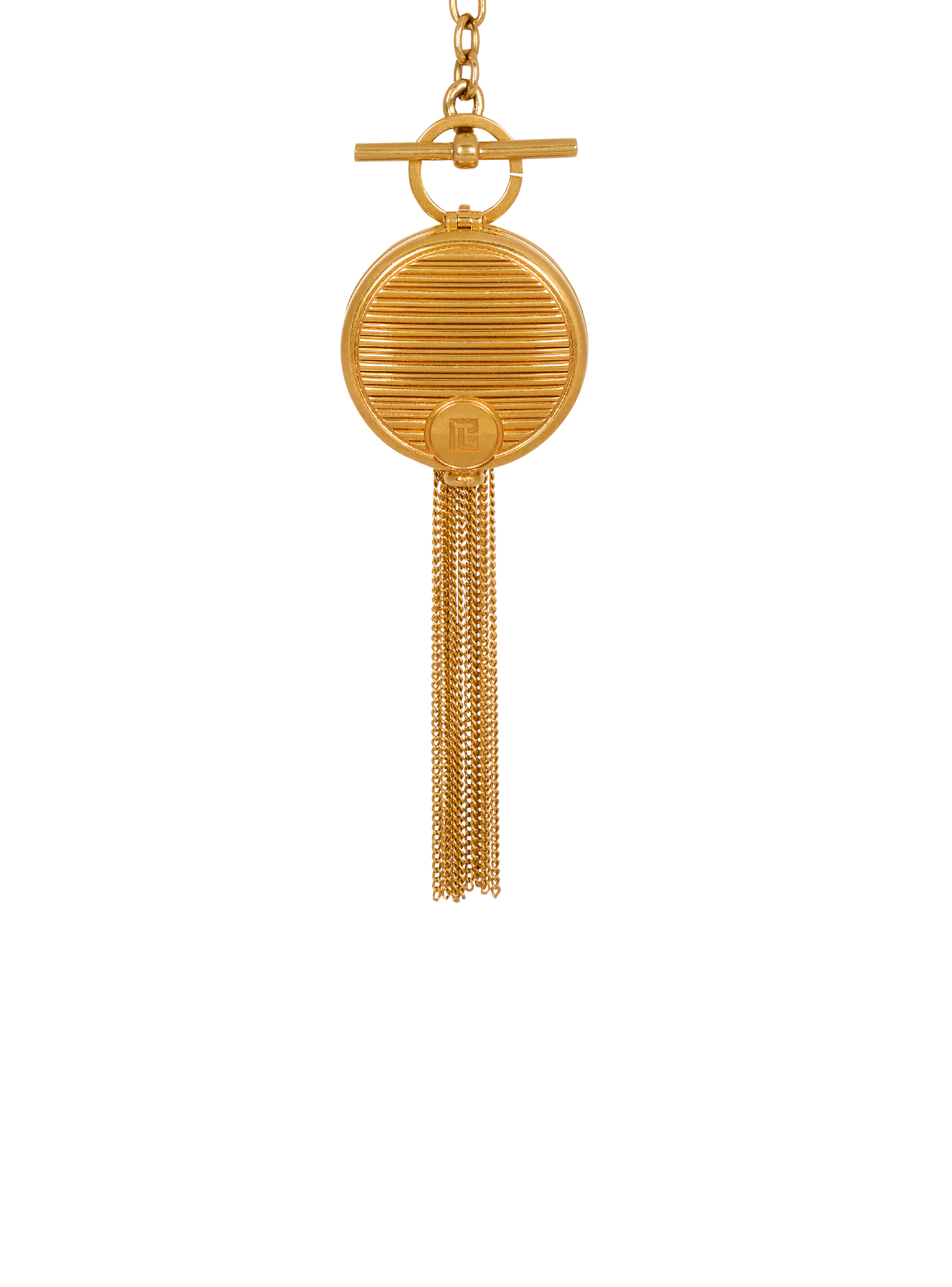 Brass Powder Compact necklace 3