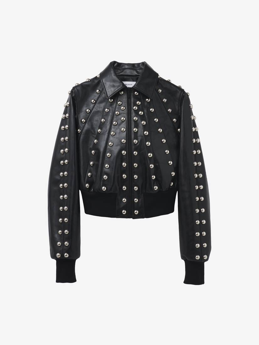 アウターその他 ALEXANDER MCQUEEN Cropped nail Black  668451Q5AK8 Alexander McQueen Cropped wool tuxedo jacket Alexander McQueen