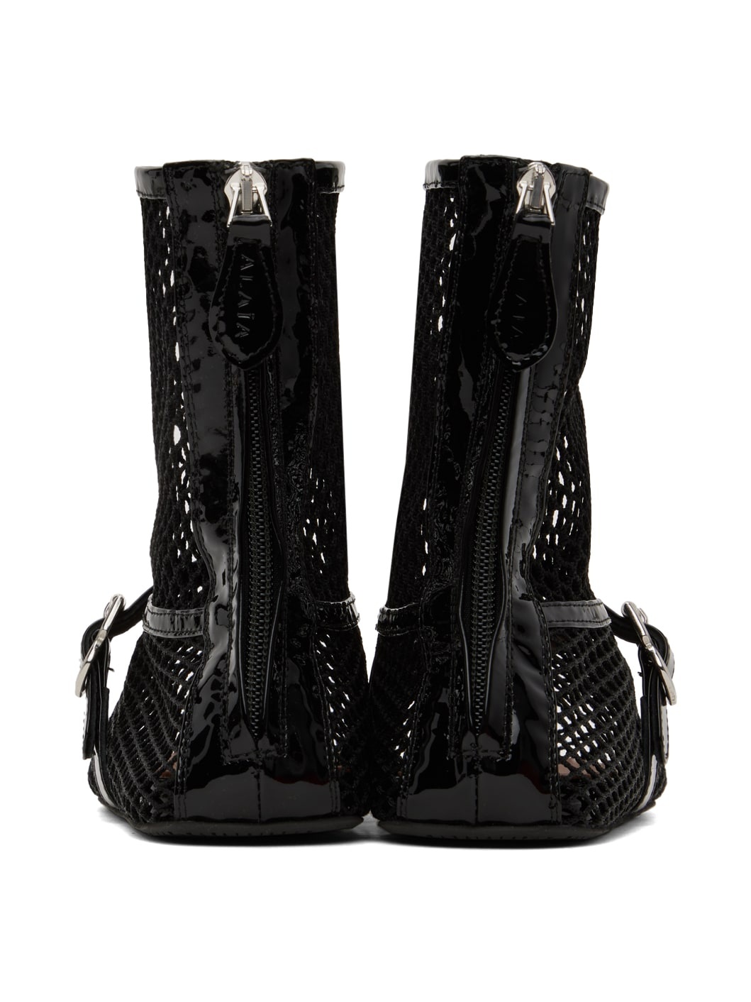 Black Fishnet High Boots - 2