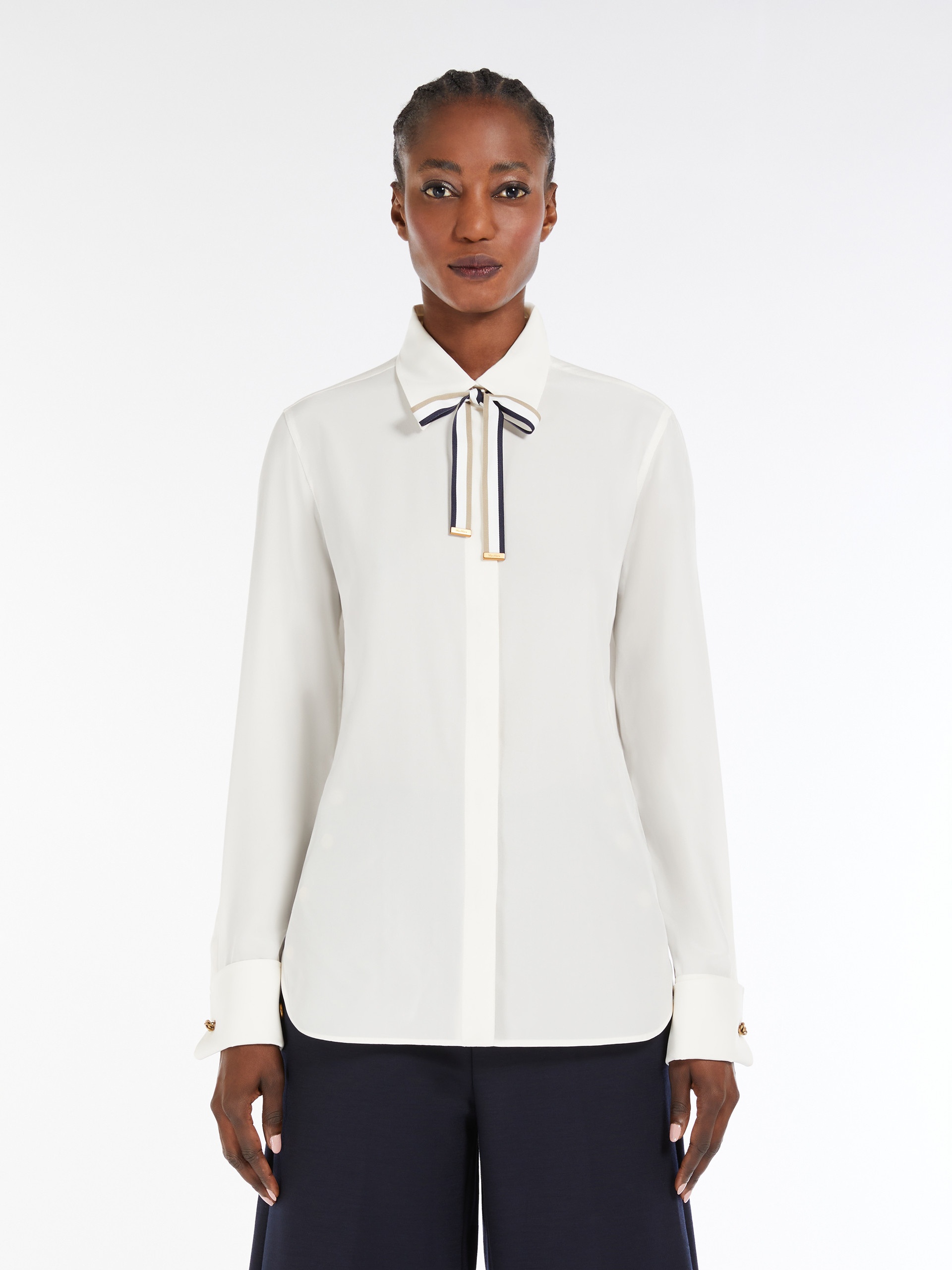 APOLLO Silk shirt with bow tie - 3