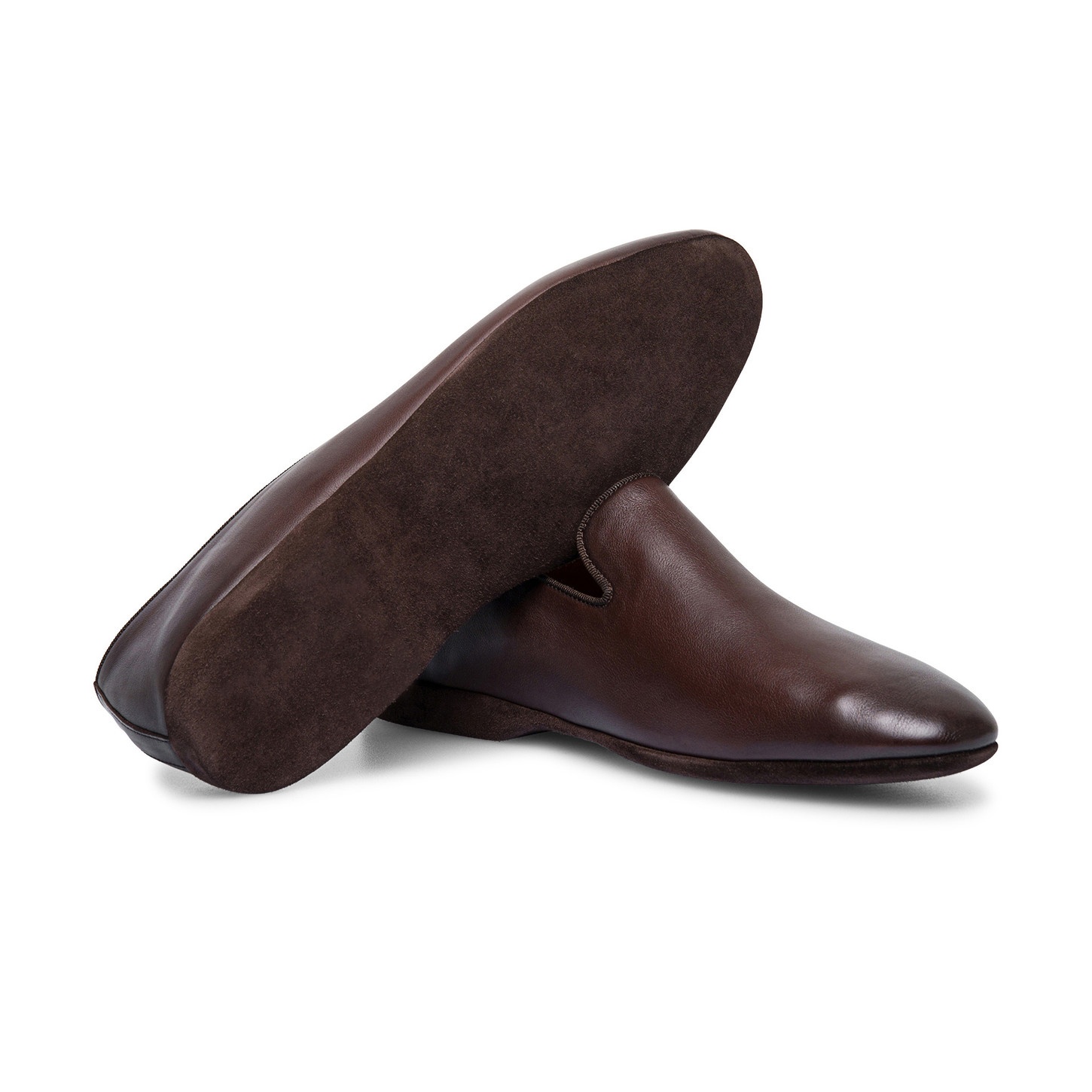Men's brown leather slipper - 3