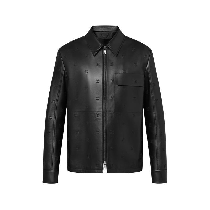 LV Blason Embroidered Leather Overshirt 1