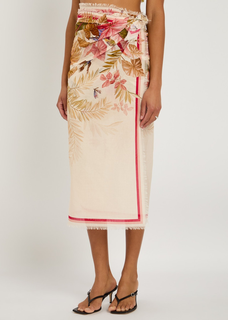 Zimmermann Zimmermann Printed Cotton Pareo Skirt outlook