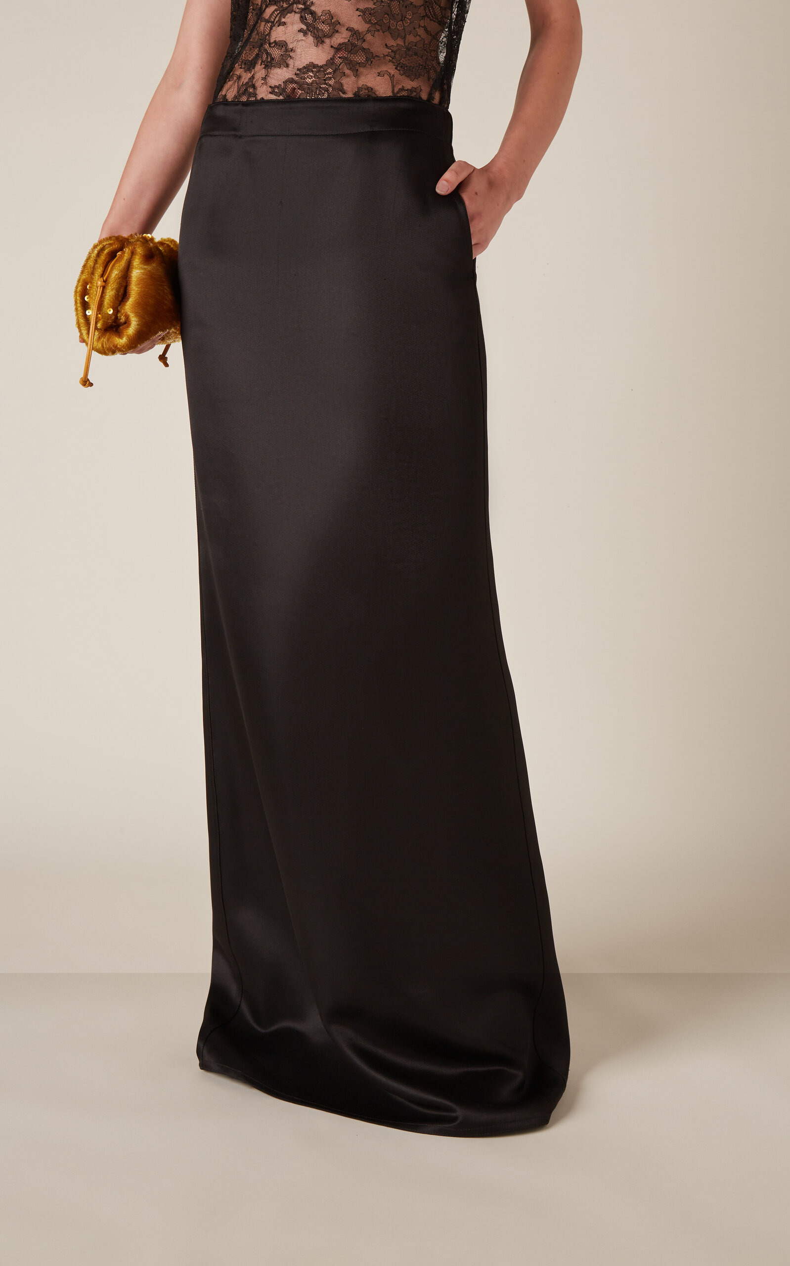 Washed Twill Maxi Skirt black - 3