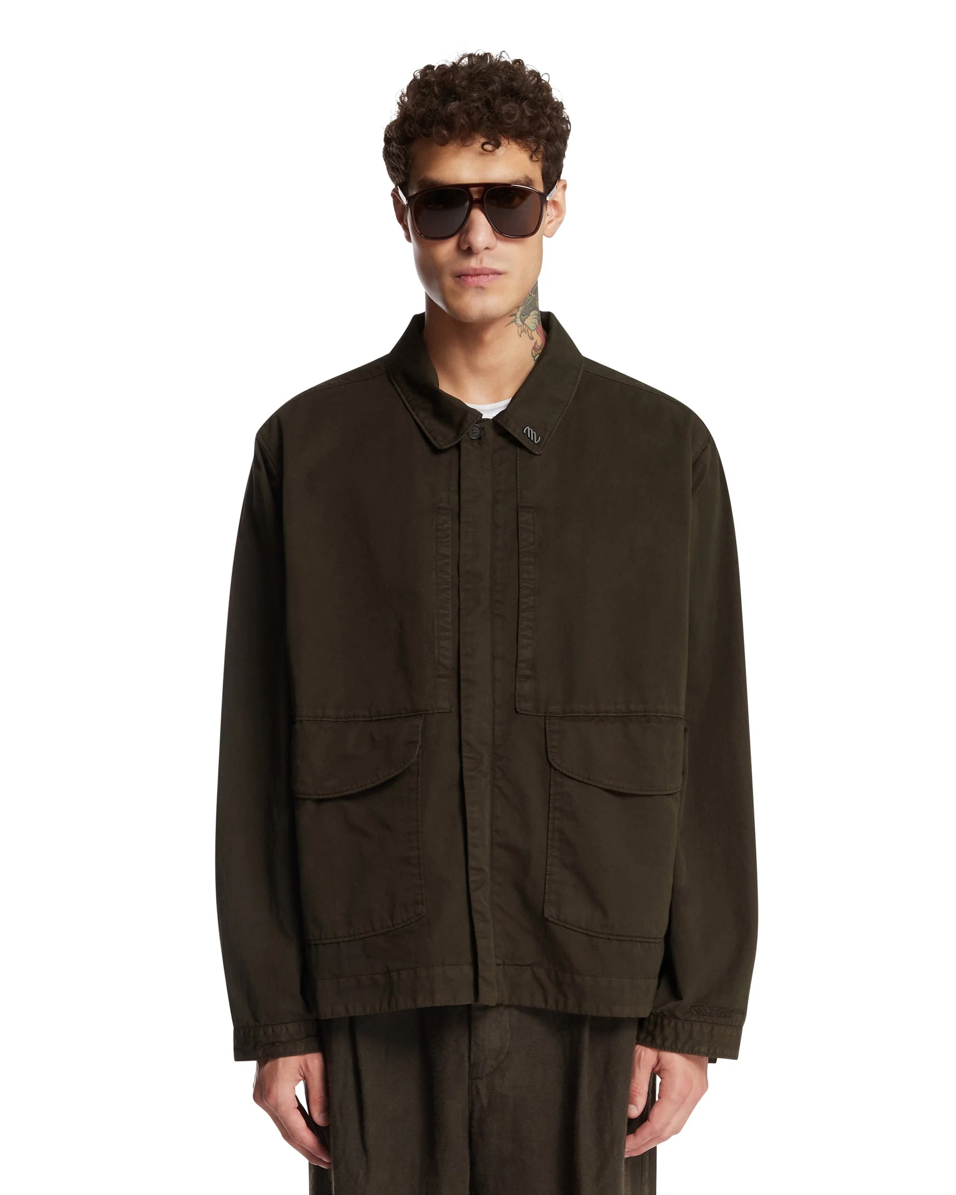 Green Cotton Overshirt - 1