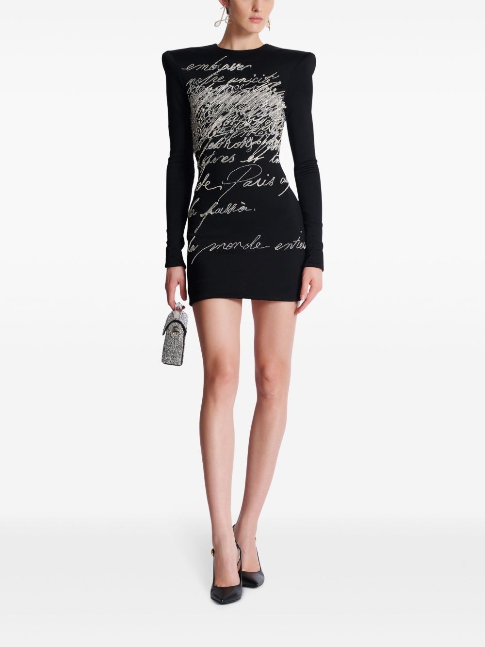 rhinestone-embellished mini dress - 2