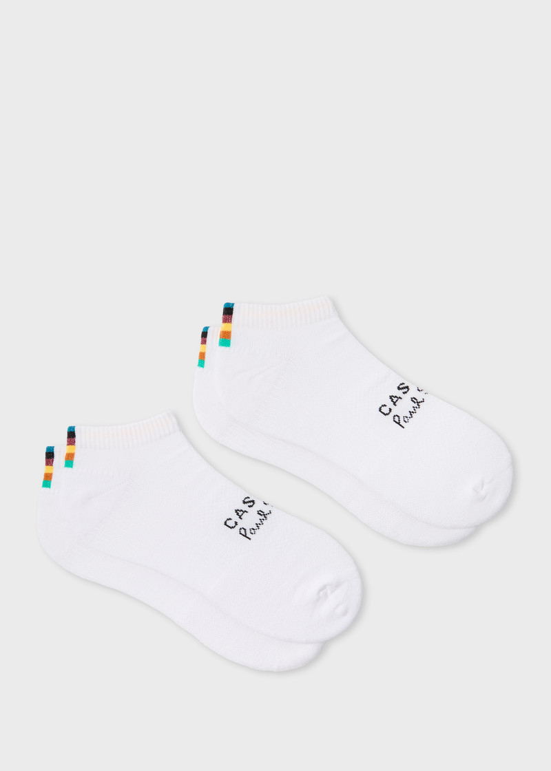 Paul Smith + Castore - White Technical Ankle Socks Two Pack 1