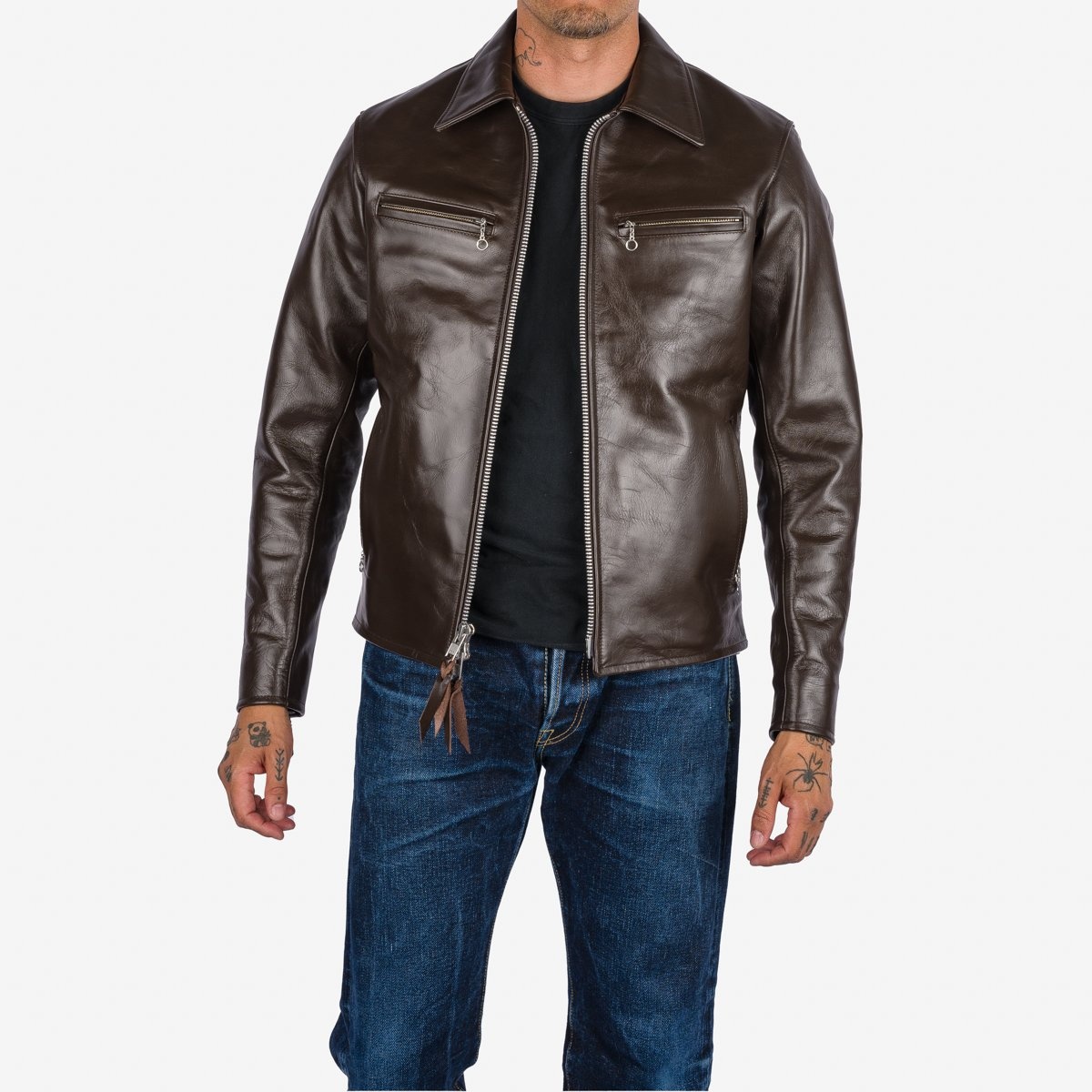 IHJ-129-BRN Japanese Horsehide Rider's Jacket - Brown - 2