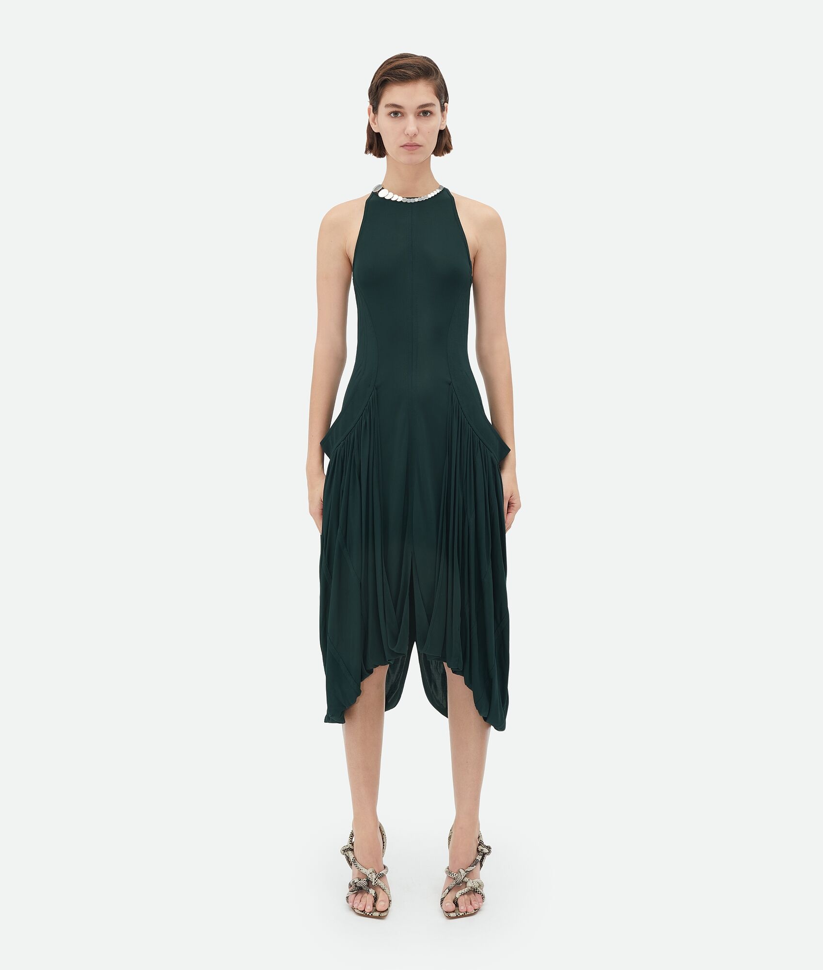 Light Viscose Asymmetric Midi Dress - 1