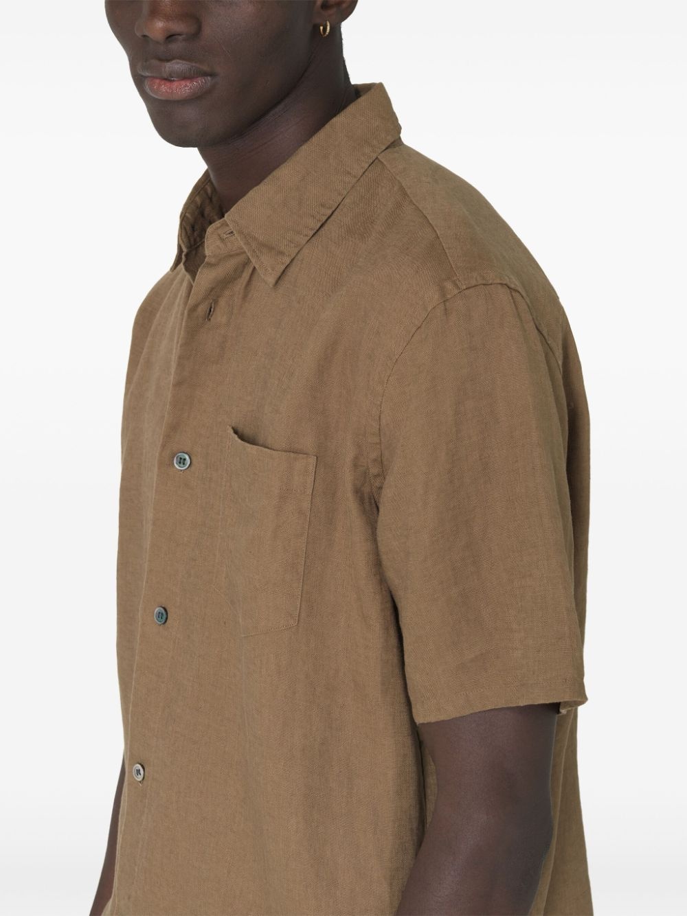 short-sleeve linen shirt - 6