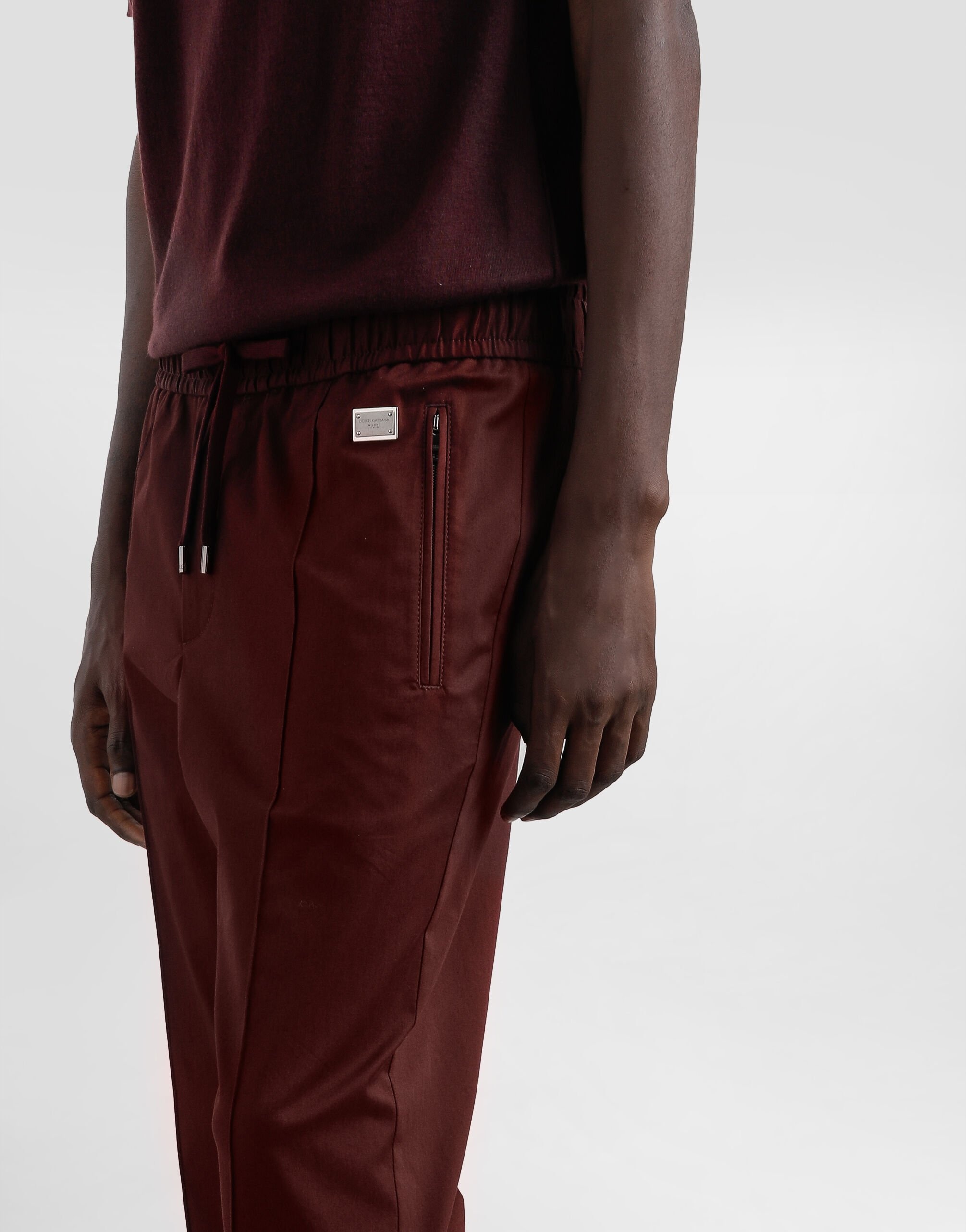Cotton jogging pants with tag - 4