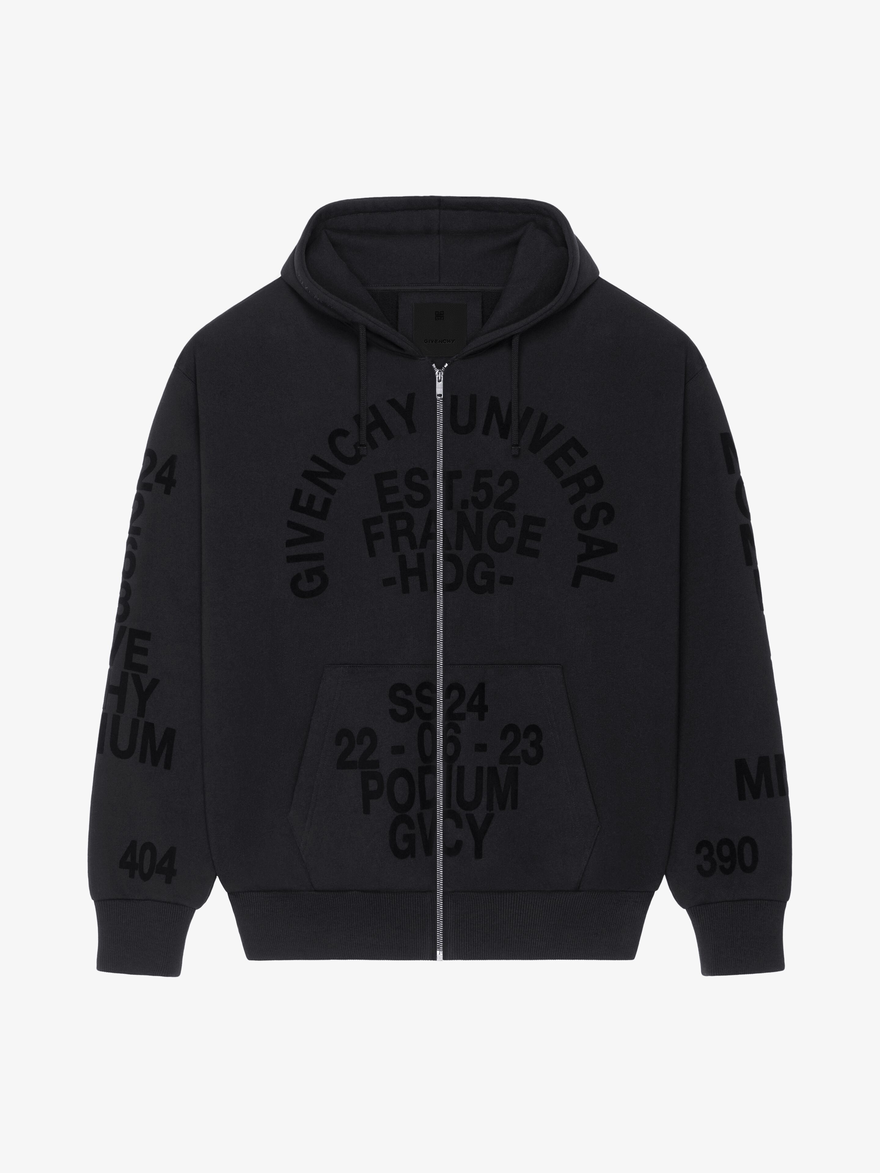 GIVENCHY ZIPPED HOODIE IN FLEECE - 1