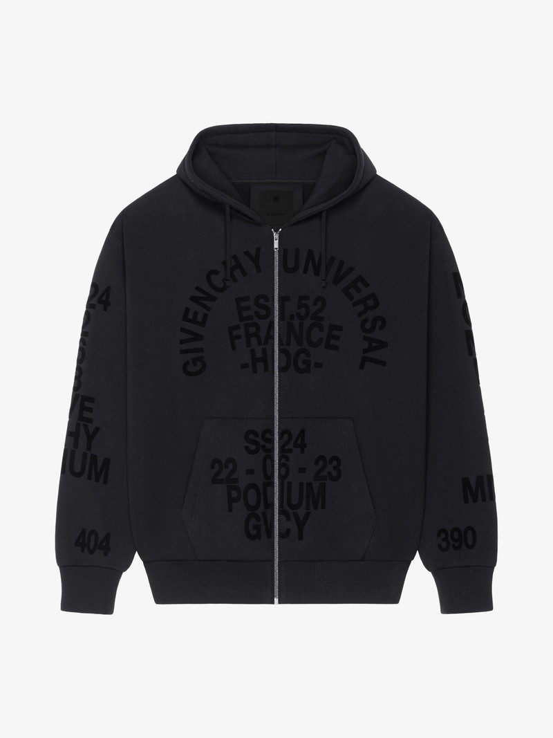 GIVENCHY ZIPPED HOODIE IN FLEECE 1