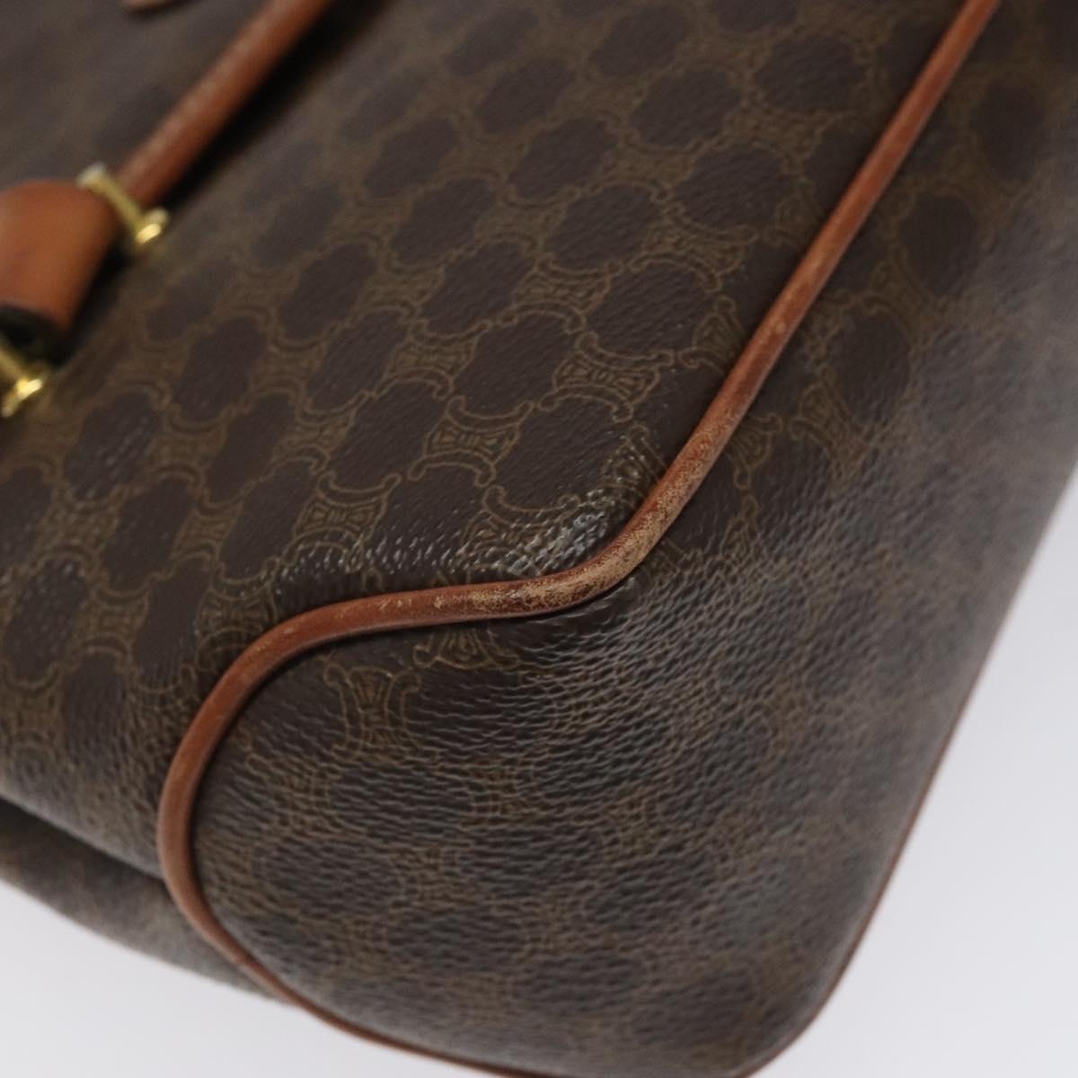 CELINE Macadam Canvas Hand Bag Pvc Leather Brown - 11