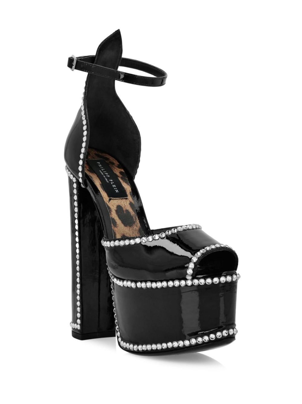 crystal-embellished heeled platform sandals - 2
