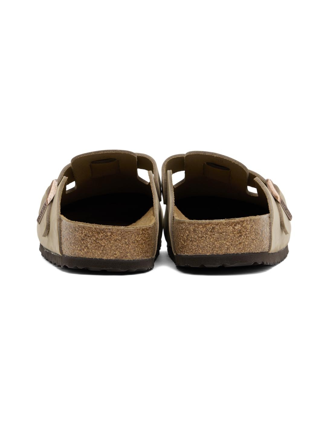 Brown Regular Boston Oiled Leather Clogs - 2