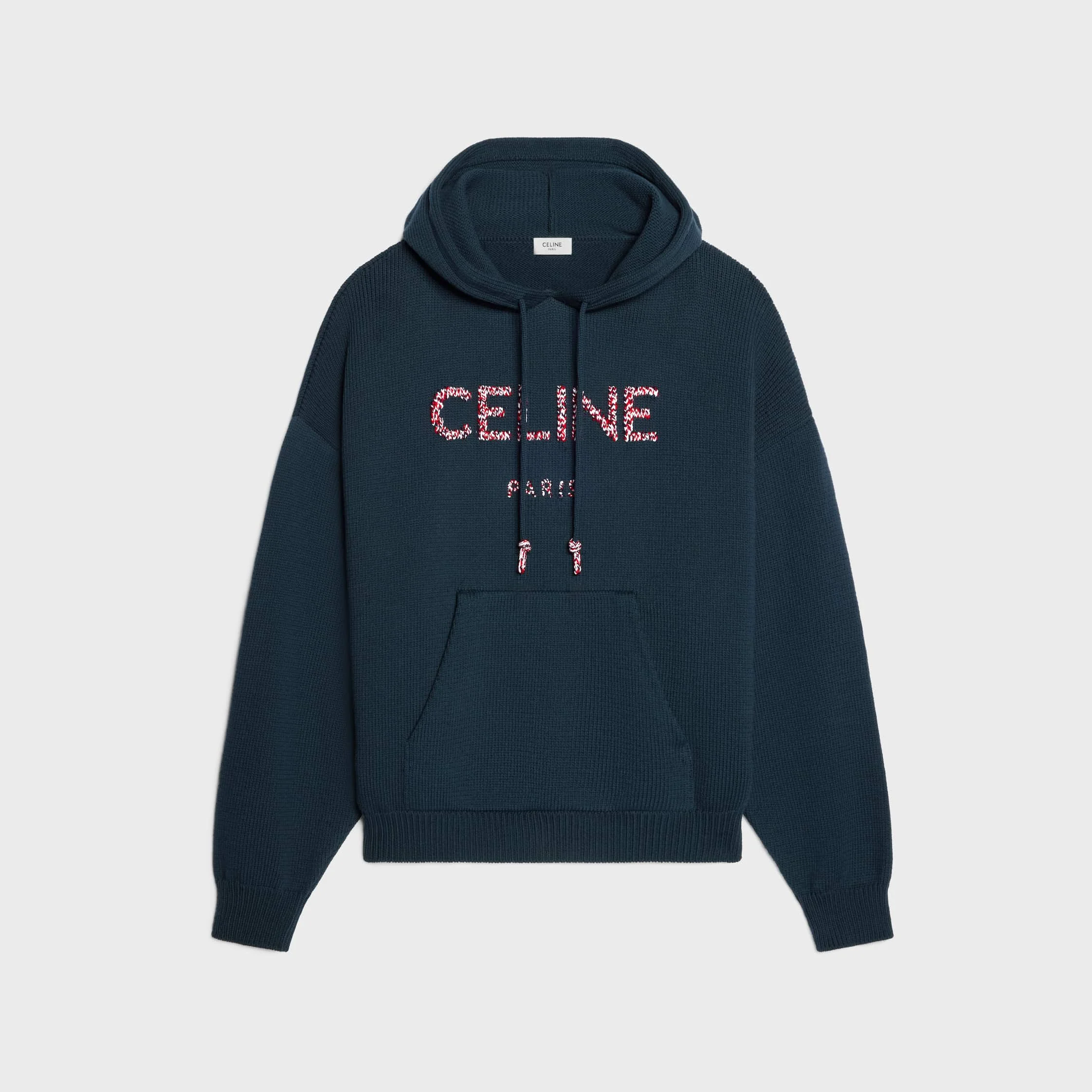hooded sweater IN RIBBED COTTON - 1