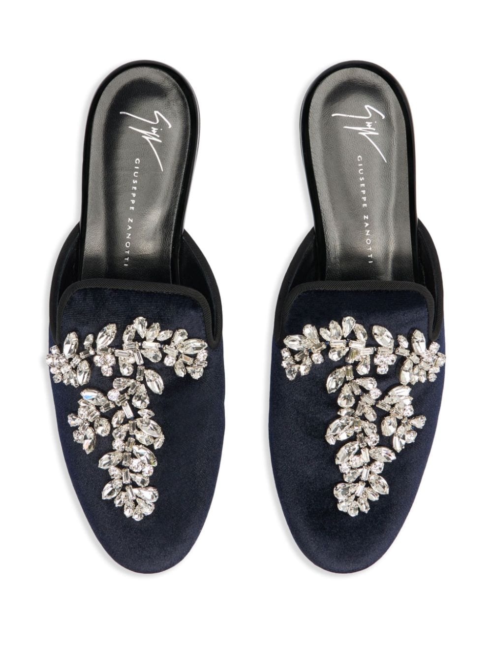 Elsa crystal velvet mules - 4