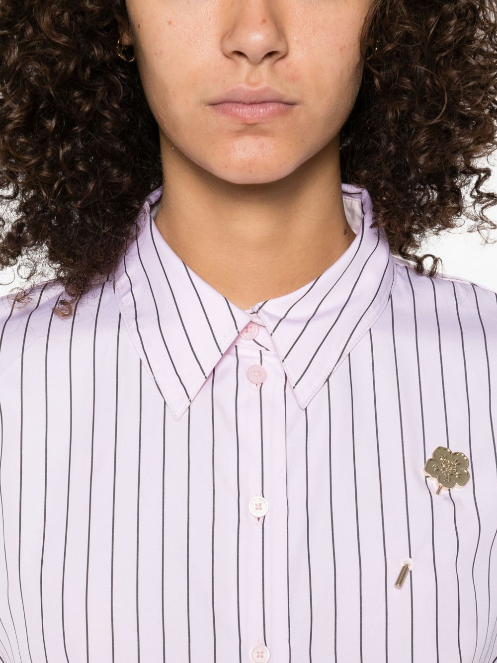 striped pin-detail shirt - 5