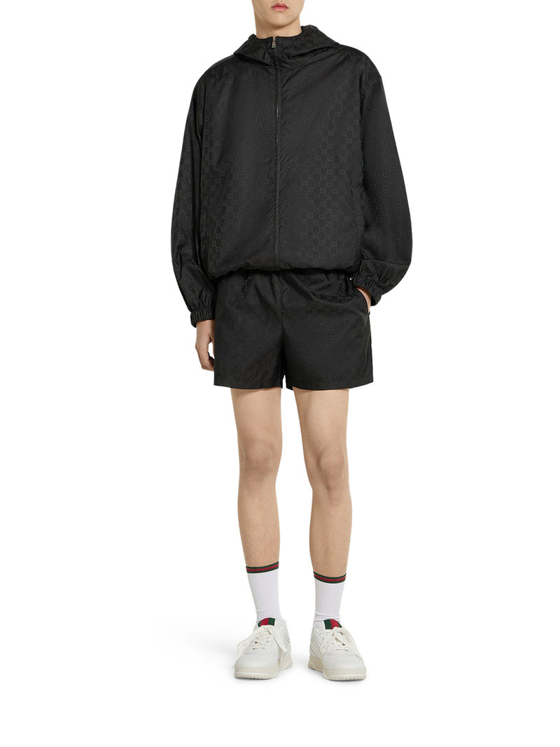 Gucci Men Gg Jacquard Nylon Zip-Up Jacket - 2