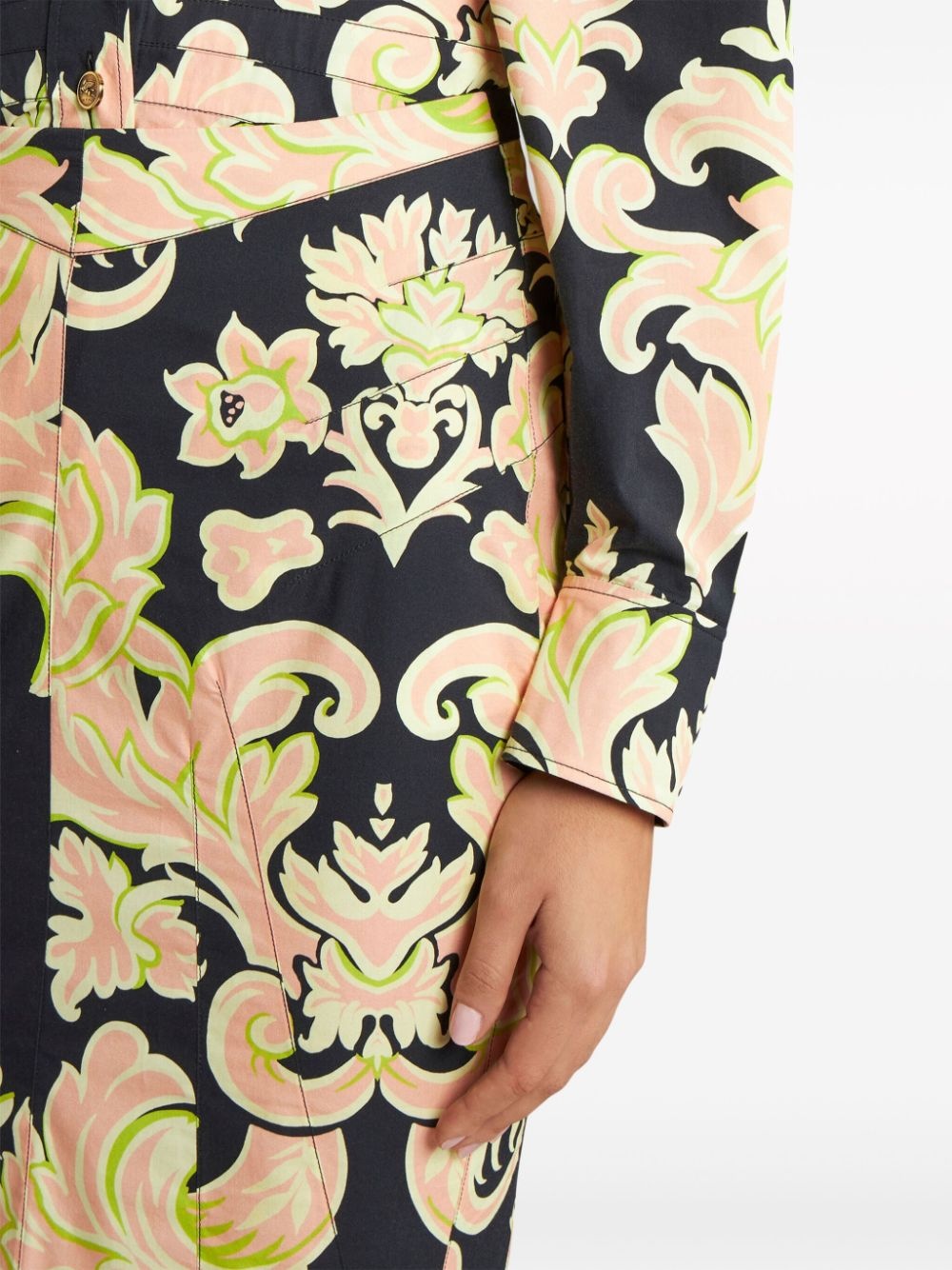 abstract-print cotton midi skirt - 5
