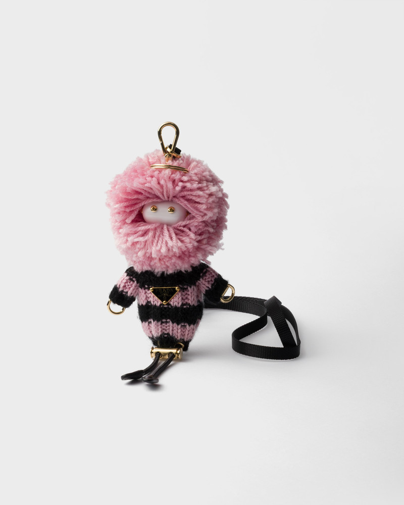 Soft Robot knit keychain charm 1