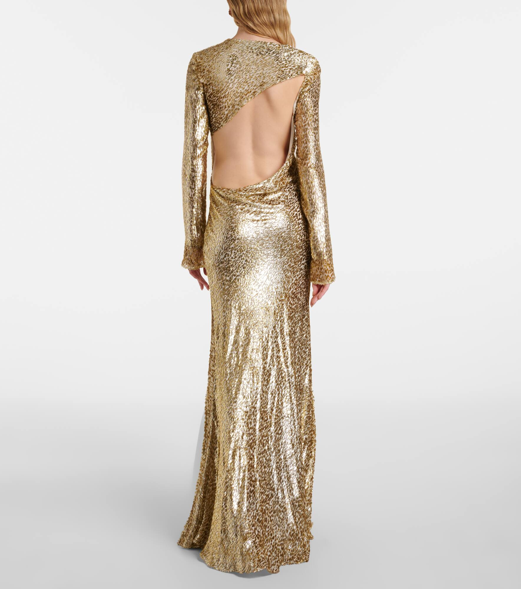 Fil Coupé open-back maxi dress - 3