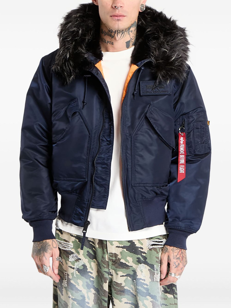 hooded faux-fur jacket 1