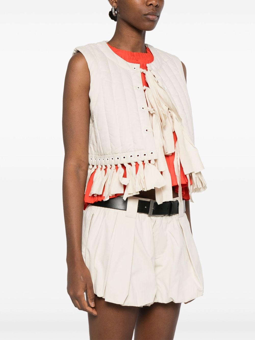 fringe-detailed vest - 3