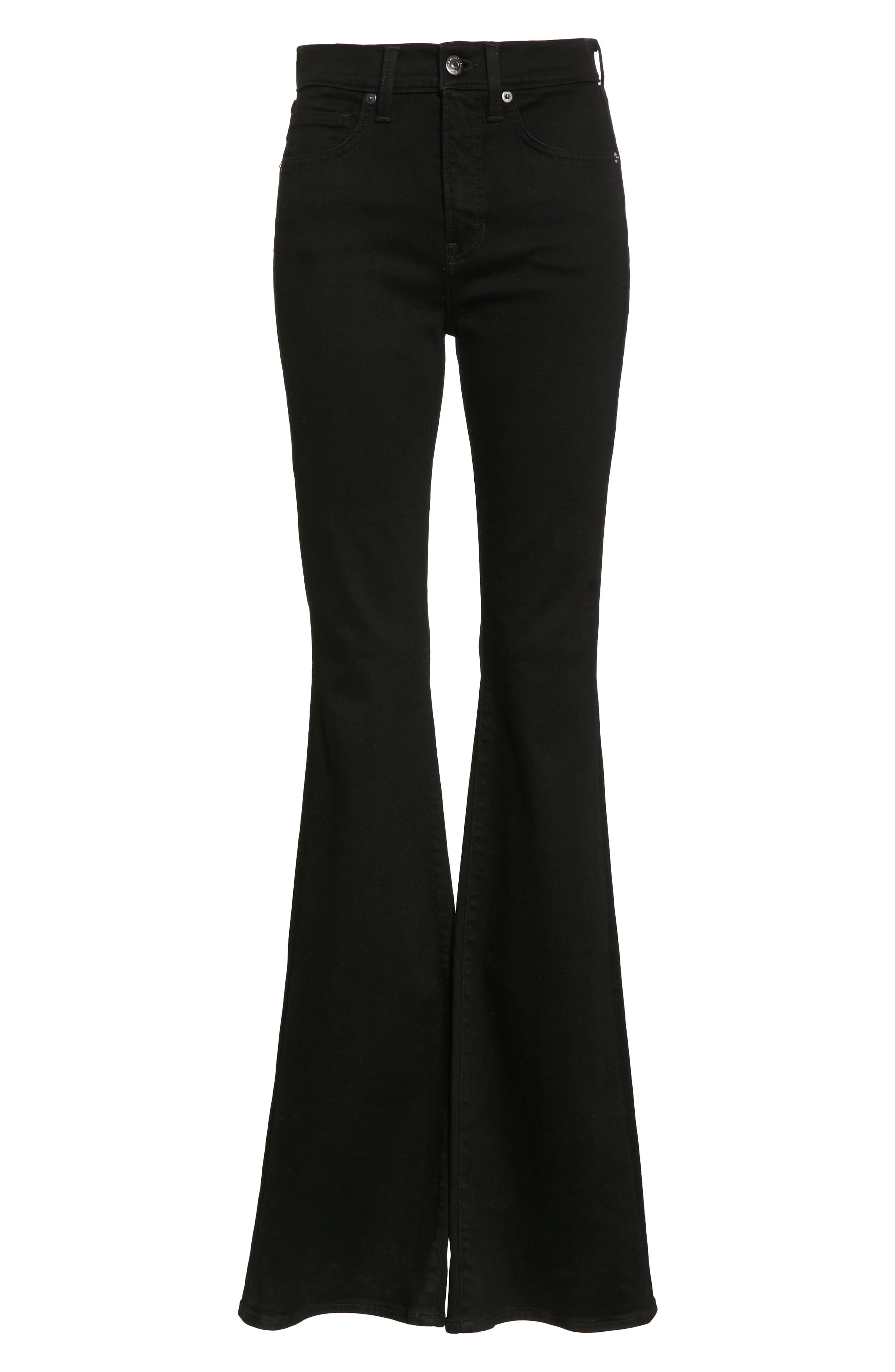 Veronica Beard Beverly High Waist Skinny Flare Leg Jeans in Onyx at Nordstrom - 5