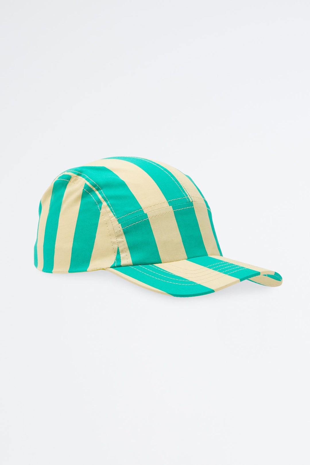 LIGHT YELLOW & GREEN STRIPED BASEBALL CAP - 1