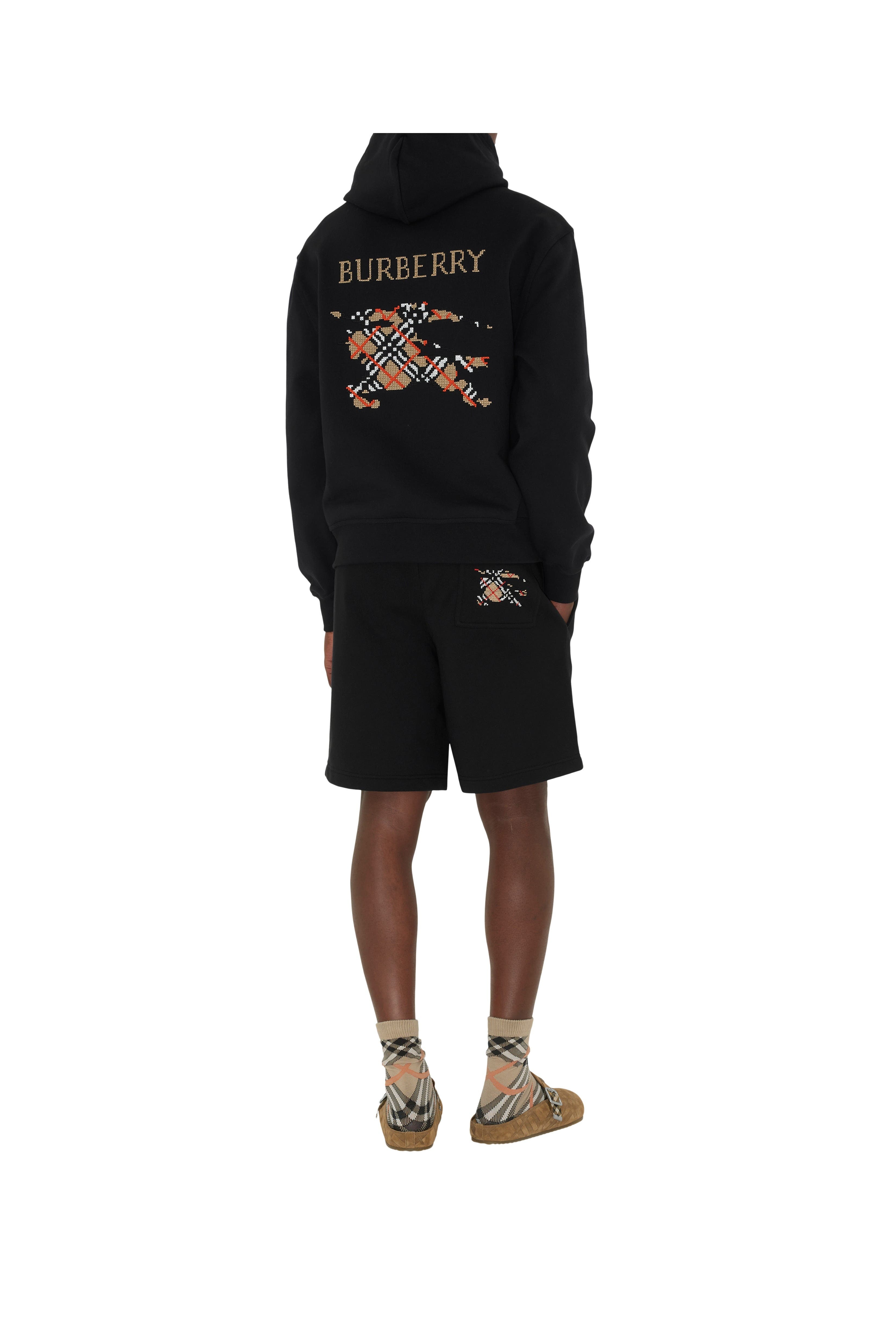 burberry Cross Stitch EKD  Cotton Shorts in Black at Nordstrom - 2